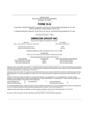 Thumbnail Omnicom Group 10-Q Quarterly Report FY2021 