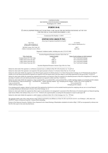 Thumbnail Omnicom Group 10-K Annual Report 2021