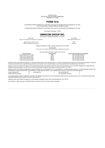 Thumbnail Omnicom Group 10-Q Quarterly Report FY2025 