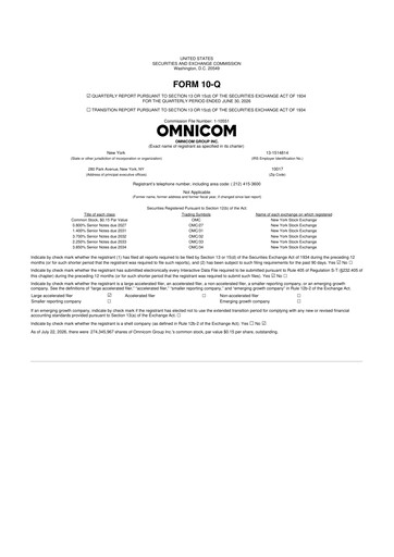 Miniature Omnicom Group 10-Q Rapport trimestriel 2026 