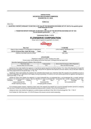 Thumbnail Flowserve
 10-Q Quarterly Report FY2024 
