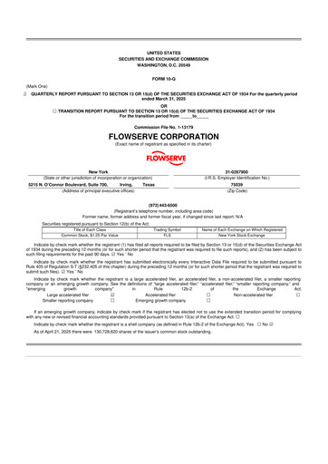 Thumbnail Flowserve
 10-Q Quarterly Report FY2025 