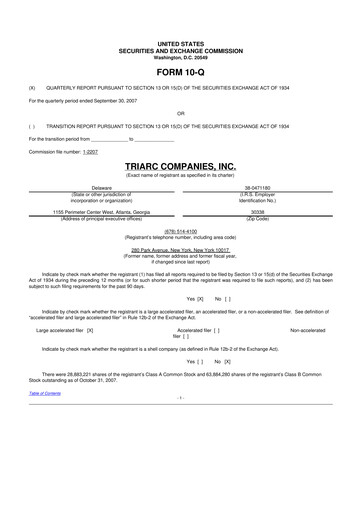 Miniature Wendy’s 10-Q Rapport trimestriel  