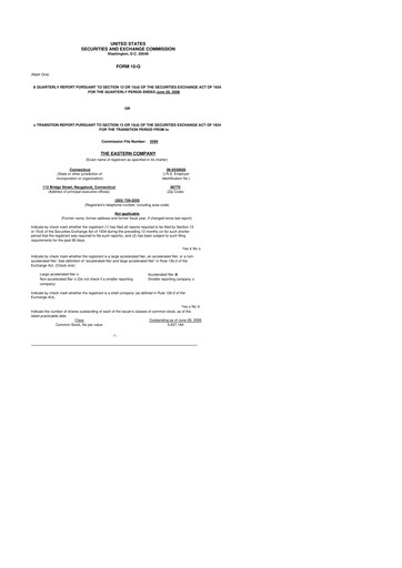 Thumbnail The Eastern Company 10-Q Quarterly Report FY 