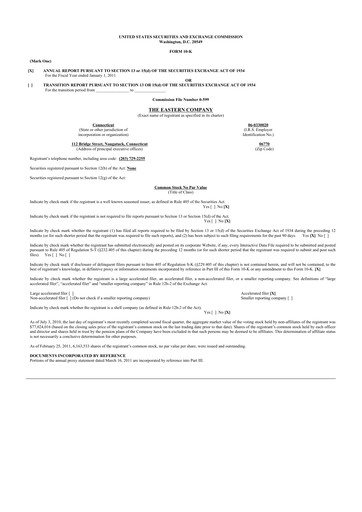 Vorschaubild The Eastern Company 10-K Jahresbericht 