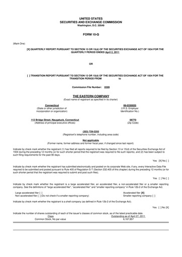 Thumbnail The Eastern Company 10-Q Quarterly Report FY 