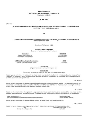 Thumbnail The Eastern Company 10-Q Quarterly Report FY2011 