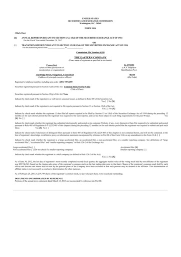 Vorschaubild The Eastern Company 10-K Jahresbericht 2012