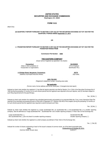 Thumbnail The Eastern Company 10-Q Quarterly Report FY2014 