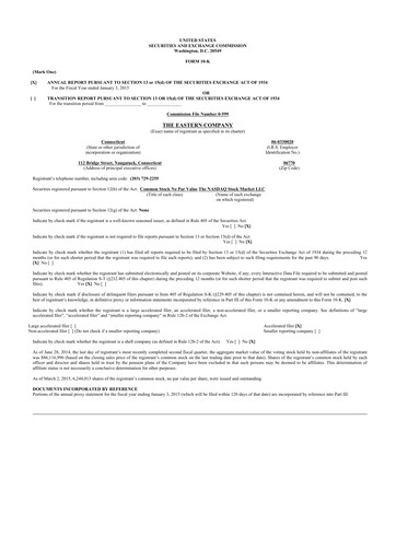 Vorschaubild The Eastern Company 10-K Jahresbericht 2014