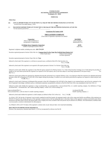 Vorschaubild The Eastern Company 10-K Jahresbericht 2015