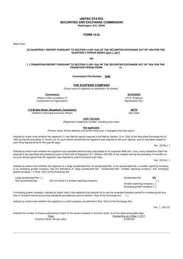 Thumbnail The Eastern Company 10-Q Quarterly Report FY2017 