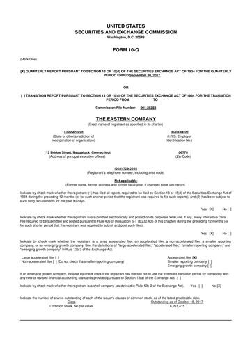 Thumbnail The Eastern Company 10-Q Quarterly Report FY2017 