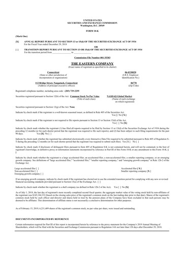 Vorschaubild The Eastern Company 10-K Jahresbericht 2018
