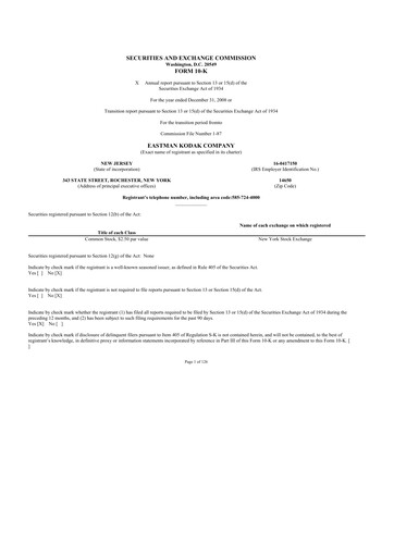 Thumbnail Eastman Kodak Company 10-K Annual Report 
