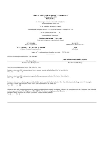 Thumbnail Eastman Kodak Company 10-K Annual Report 