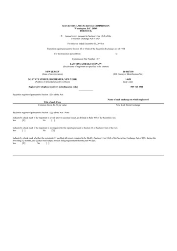 Thumbnail Eastman Kodak Company 10-K Annual Report 2010