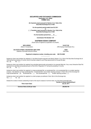Thumbnail Eastman Kodak Company 10-Q Quarterly Report FY2011 