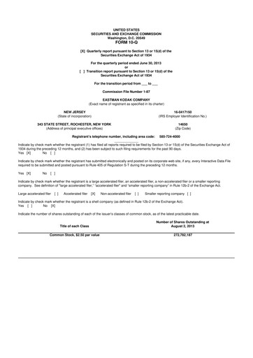 Thumbnail Eastman Kodak Company 10-Q Quarterly Report FY2013 
