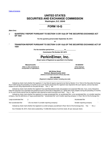 Thumbnail Revvity 10-Q Quarterly Report FY2014 