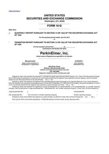 Thumbnail Revvity 10-Q Quarterly Report FY2015 