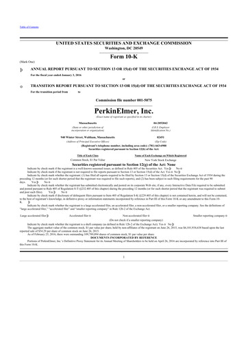 Thumbnail Revvity 10-K Annual Report 2015