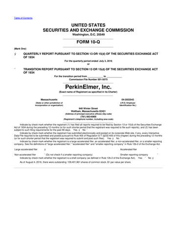 Thumbnail Revvity 10-Q Quarterly Report FY2016 