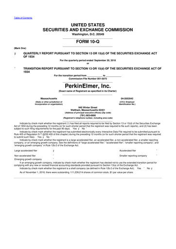 Thumbnail Revvity 10-Q Quarterly Report FY2018 