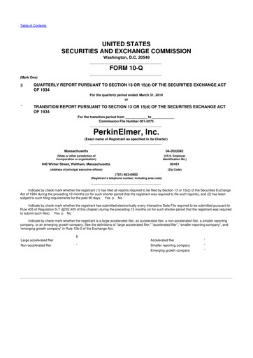 Thumbnail Revvity 10-Q Quarterly Report FY2019 