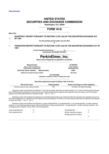 Thumbnail Revvity 10-Q Quarterly Report FY2019 