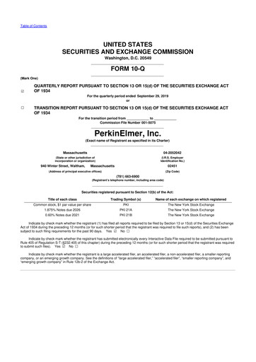 Thumbnail Revvity 10-Q Quarterly Report FY2019 