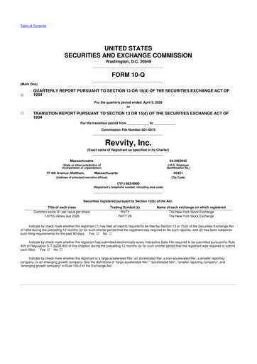 Thumbnail Revvity 10-Q Quarterly Report FY 