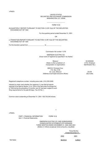 Thumbnail Emerson 10-Q Quarterly Report FY 