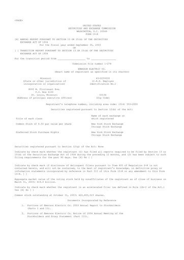 Thumbnail Emerson 10-K Annual Report 