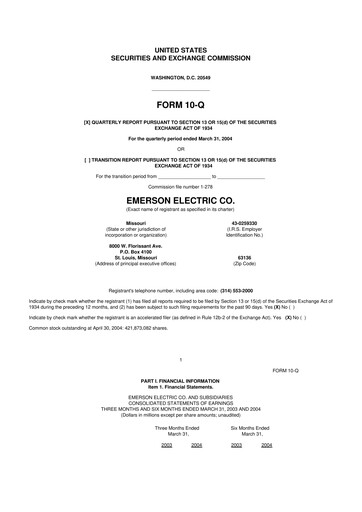 Thumbnail Emerson 10-Q Quarterly Report FY 