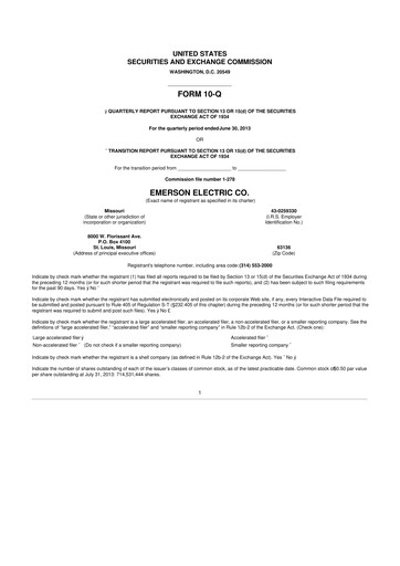 Thumbnail Emerson 10-Q Quarterly Report FY2013 