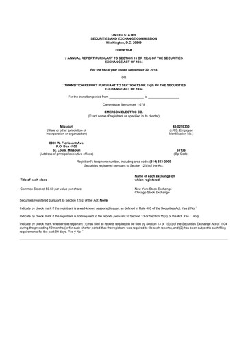 Thumbnail Emerson 10-K Annual Report 2013