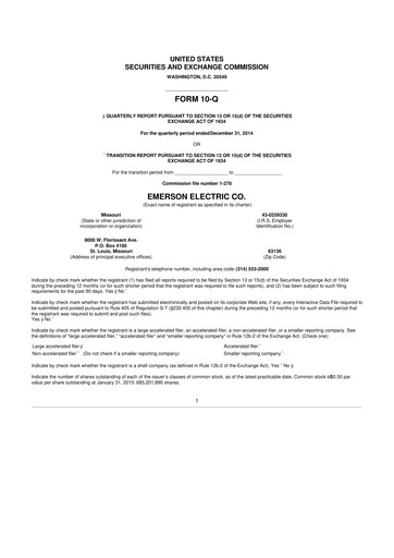 Thumbnail Emerson 10-Q Quarterly Report FY2015 