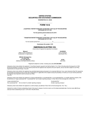 Thumbnail Emerson 10-Q Quarterly Report FY2015 