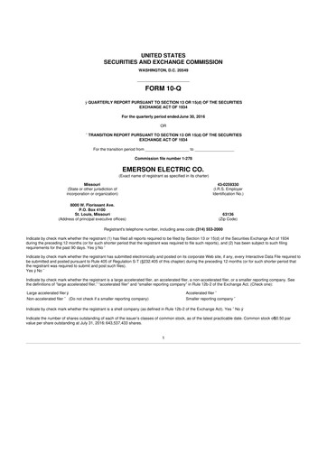 Thumbnail Emerson 10-Q Quarterly Report FY2016 