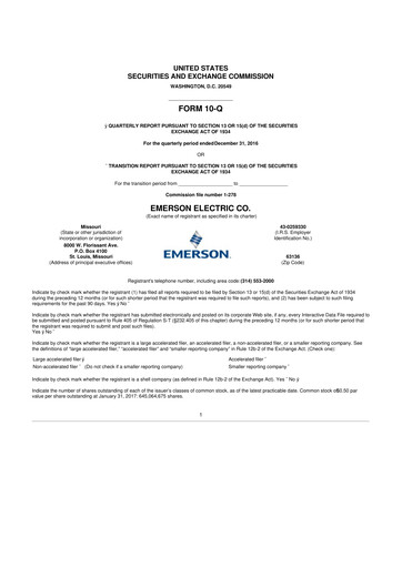 Thumbnail Emerson 10-Q Quarterly Report FY2017 