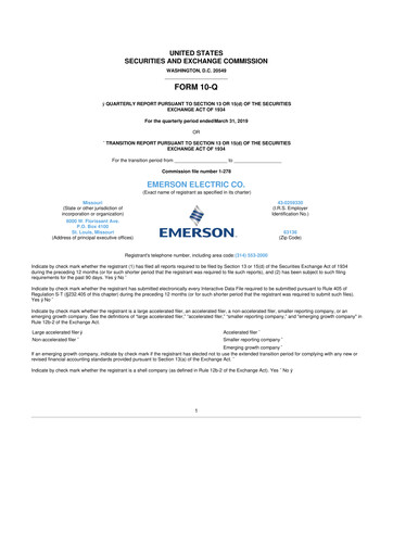 Thumbnail Emerson 10-Q Quarterly Report FY2019 