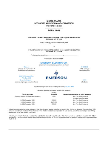 Thumbnail Emerson 10-Q Quarterly Report FY2020 