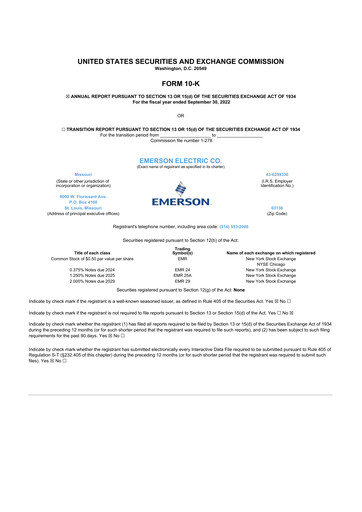 Thumbnail Emerson 10-K Annual Report 2022