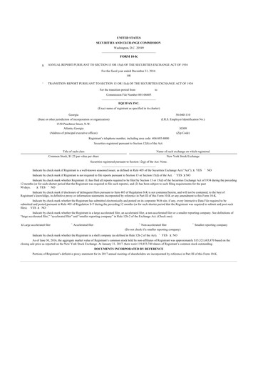 Thumbnail Equifax 10-K Annual Report 2016