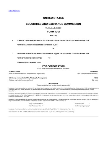 Thumbnail EQT Corporation
 10-Q Quarterly Report FY2014 