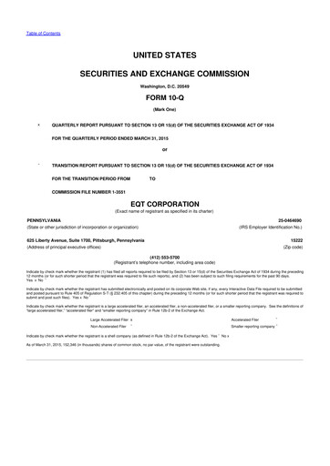 Thumbnail EQT Corporation
 10-Q Quarterly Report FY2015 