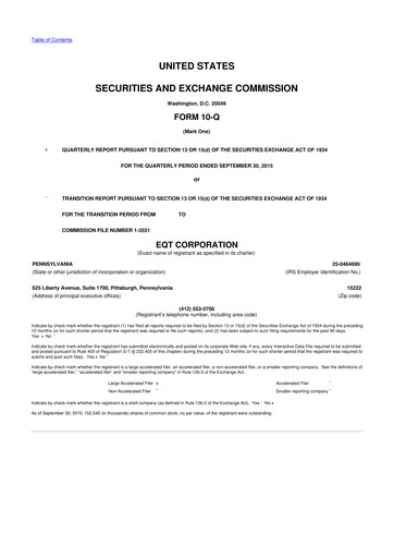 Thumbnail EQT Corporation
 10-Q Quarterly Report FY2015 