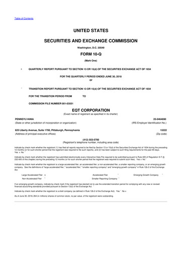 Thumbnail EQT Corporation
 10-Q Quarterly Report FY2018 
