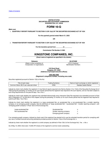 Vorschaubild Kingstone Companies 10-Q Quartalsbericht 2025 